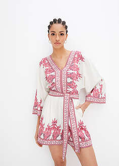 Jumpsuit pellavalla - nude/pinkki - bonprix