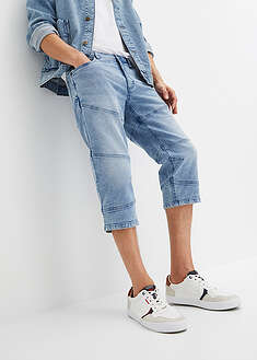 Suorat joustavat 3/4-pituiset farkut, Regular Fit - vaaleansininen denim/farkunsininen - bonprix