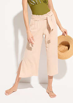 3/4-pituiset rantahousut musliinista - beige - bonprix