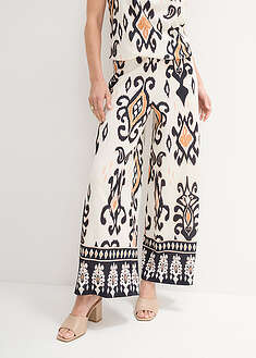 Jerseyhousut - luonnonvalkoinen-musta-auringonruskea-beige-painokuvioitu - bonprix