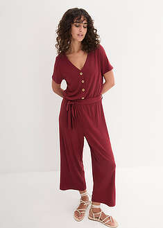 Jjerseyjumpsuit viskoosisekoitusta - kastanjanpunainen - bonprix