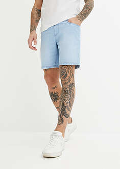 Kuminauhavyötäröiset farkkushortsit, regular fit - jäänsininen denim - John Baner JEANSWEAR