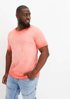 Kuluneen näköinen t-paita puhtaasta luomupuuvillasta - kulutettu ravunpunainen - bonprix