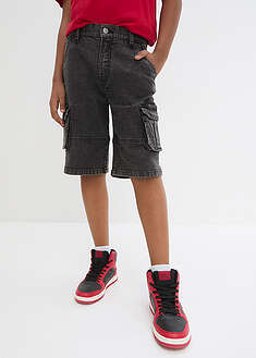 Lasten reisitaskulliset bermudashortsit, Loose Fit - musta denim - bonprix