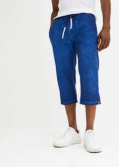 Kuminauhavyötäröiset 3/4-housut pellavalla, regular fit - sininen - John Baner JEANSWEAR