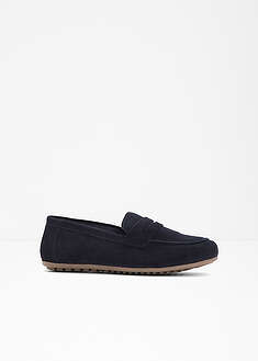 Mokkanahkaiset loaferit - tummansininen - bonprix
