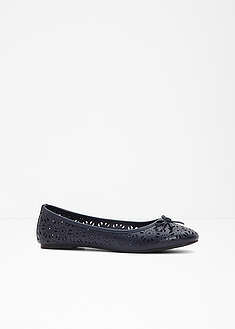 Ballerinat leveällä lestillä - sininen - bonprix