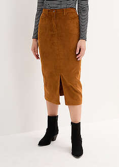 Joustava midipituinen vakosamettihame