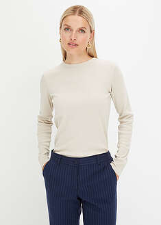 Pitkähihainen ribbipaita puhtaasta puuvillasta - kitin harmaa - bonprix