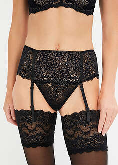 Korkeavyötäröiset stringit irrotettavilla sukkanauhoilla