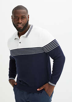 Pikeekauluksinen neulepusero kierrätetyllä puuvillalla