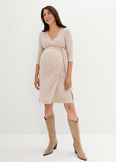 Erittäin pehmeä 3/4-hihainen äitiysneulemekko/imetysneulemekko