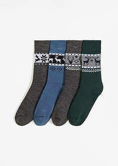 Thermosukat, unisex (4 kpl/pakkaus) - musta + meleerattu harmaa - bonprix