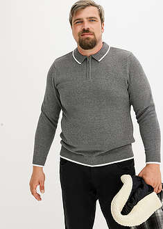 Pikeekauluksinen neulepusero kierrätetyllä puuvillalla