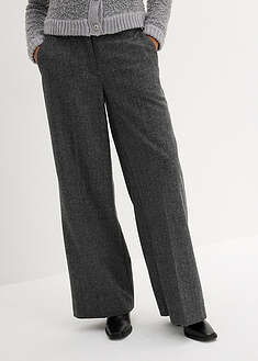 Kalanruotokuvioiset villahousut - meleerattu keskiharmaa - bonprix