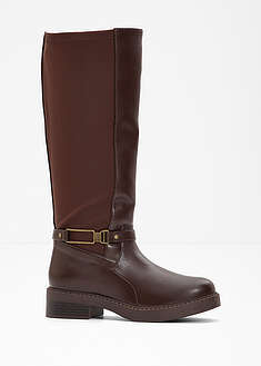 Leveävartiset saappaat - tummanruskea - bonprix