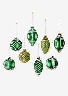 Joulukuusenkoristeet (8-os. setti) - vihreä - bonprix