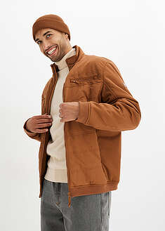 Topattu pusakkamallinen softshell-talvitakki - punaruskea - bonprix