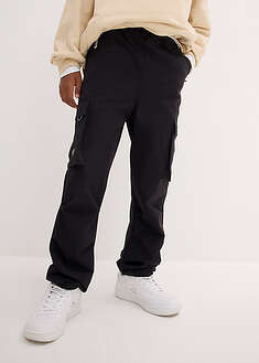 Vettähylkivät joustavat softshell-reisitaskuhousut säädettävällä vyötäröllä - musta-eukalyptuksenvihreä - bonprix