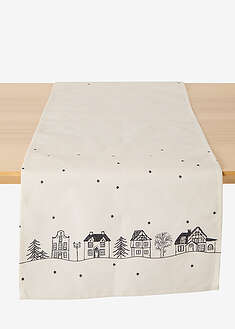 Kaitaliina talvisellapainatuksella, vettähylkivä - valkoinen + musta - bonprix