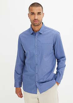 Pitkähihainen kauluspaita puhtaasta puuvillasta - farkunsininen - bonprix