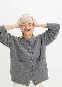 Oversize-neuletakki - meleerattu harmaa - bonprix