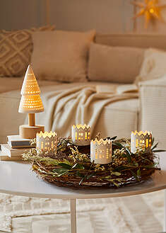 Adventtikranssin kynttilänjalka (4kpl/pakkaus) - valkoinen - bonprix