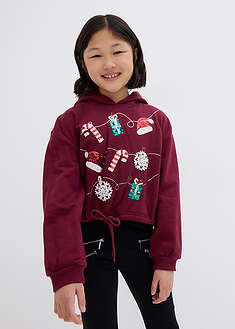 Collegehuppari puhtaasta luomupuuvillasta - viininpunainen - bonprix