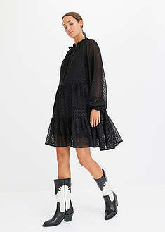 Kimaltava tunikamekko - musta - bonprix