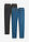 Suorat joustavat farkut, Regular Fit (2 kpl/pakkaus) - blue stone + musta denim - bonprix