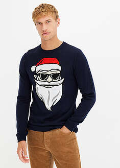 Hienoneuloksinen jouluneule - tummansininen - bonprix