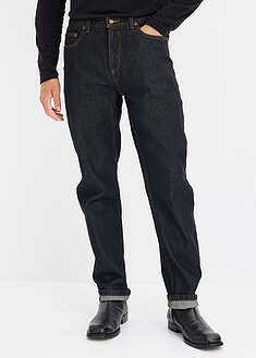 Suorat farkut sivuilta joustavalla vyötärönauhalla, Classic Fit - musta denim - bonprix