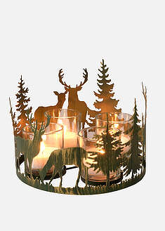 Kynttiläteline neljällä tuikkulyhdyllä - antiikkinen tummanvihreä - bonprix