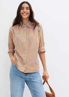 Puhvihihainen oversize-pusero - pronssi/valkoinen - bonprix