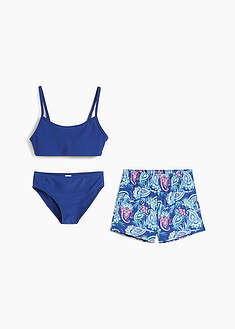 Bikinit ja shortsit (3-os. setti) - tummansininen painokuvioitu - bonprix