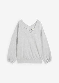 Oversize-collegepaita pehmeästä puuvillasekoitteesta - meleerattu vaaleanharmaa - bonprix