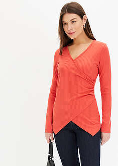 Kietaisutyylinen ribbipaita - matta koralli - bonprix
