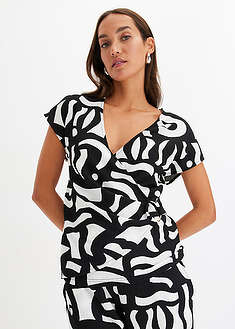 Painokuvioitu paita - musta-valkoinen graafinen painatus - bonprix