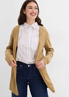 Neuletakki ohuesta puuvillaisesta liekkilangasta - khakinruskea - bonprix