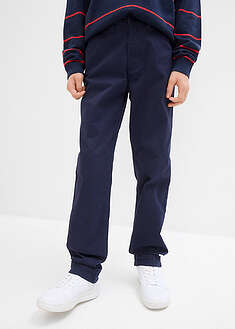 Poikien puuvillaiset stretch-chinohousut, Slim Fit - tummansininen - bonprix