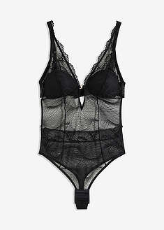 Kaaritueton stringbody - musta - bonprix