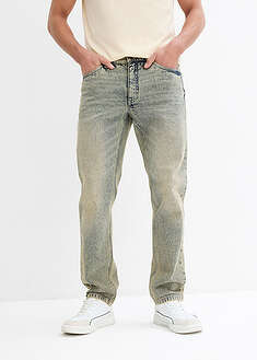 Suorat joustavat farkut napakasta denimistä, Regular Fit - sinibeige denim - bonprix