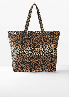 Ostoslaukku - musta-beige leopardipainatus - bonprix