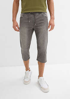 Joustavavyötäröiset suorat 3/4-pituiset farkut kevyestä denimistä, Regular Fit (2kpl/pakkaus) - blue stone+tummanharmaa denim - bonprix
