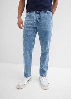 Kevyet kuminauhavyötäröiset relaxed fit -farkut, suora malli - vaaleansininen denim - bonprix