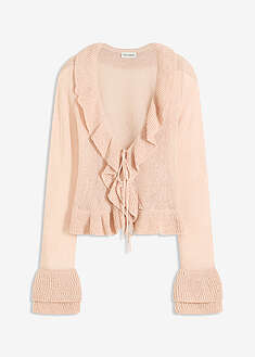 Neuletakki röyhelöllä - matta beige - bonprix