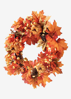 Syksyinen riippuva LED-koriste ovikranssi - oranssi - bonprix