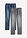 Kuminauhavyötäröiset farkut (2 kpl/pakkaus) - tummansininen denim+tummanharmaa denim - bonprix