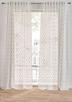 Kirjailtu verho (1kpl/pakkaus) - valkoinen-vihreä - bonprix