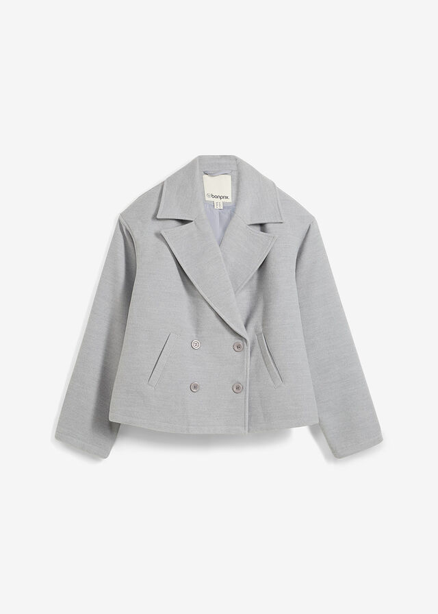 Double-breasted faux wool coat
